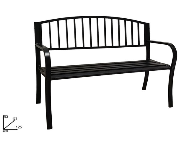 Παγκάκι Μεταλλικό 125x53x82cm Χρώμα Μαύρο