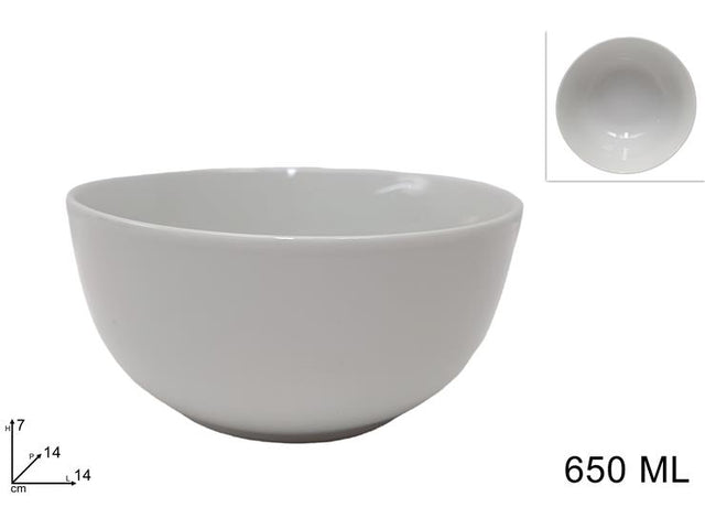 Μπόλ Πορσελάνης 650ml Λευκό Χρώμα 14x14x7cm
