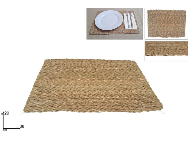 Σουπλά Ψάθινο Ορθογώνιο 38X29cm Φυσικό Χρώμα