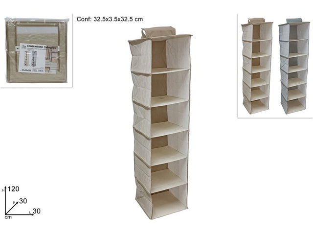 Θήκη Αποθήκευσης Υφασμάτινο Πτυσσόμενο 30x30x120cm 6 Θέσεων
