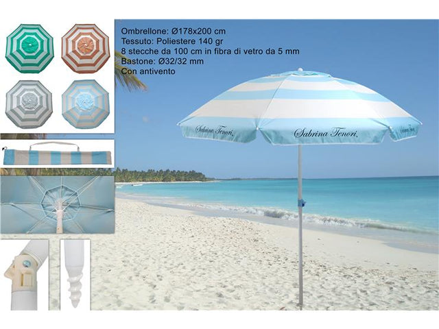 Ομπρέλα Θαλάσσης Υφασμάτινη Polyester 140GR Φ178x200cm