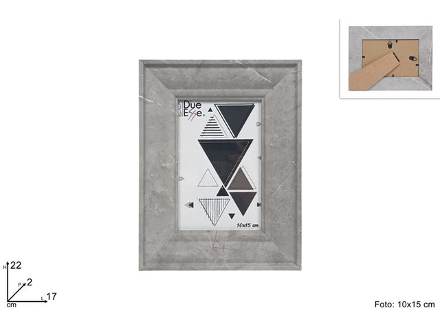 Κορνίζα Ξύλινη με Εφέ Γκρί Μαρμάρου 10x15cm