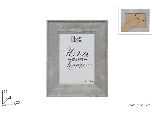 Κορνίζα Ξύλινη με Εφέ Γκρί Μαρμάρου 13x18cm