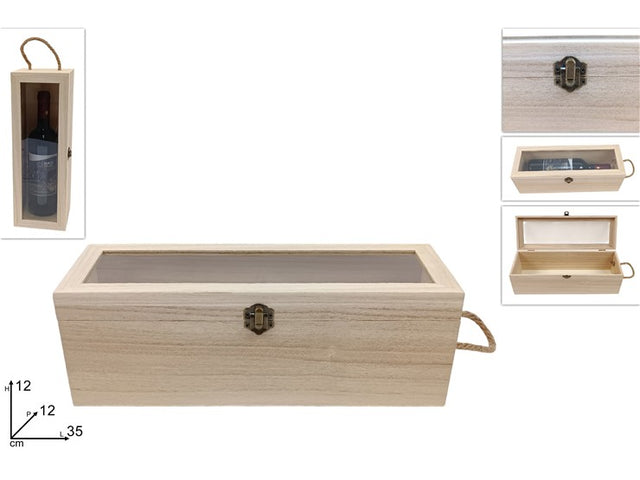 Θήκη Μπουκαλιού ξύλινη 35x12x12cm