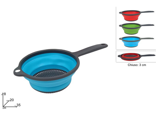 Σουρωτήρι Σιλικόνης Πτυσσόμενο 20cm με Χερολαβή