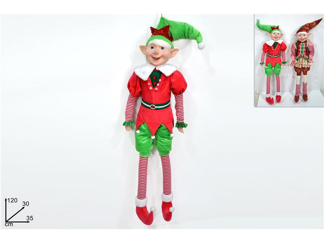 Ξωτικό Υφασμάτινο Κόκκινο/Πράσινο με Πλαστικό Πρόσωπο 120cm