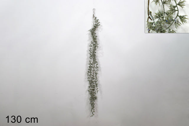 Διακοσμητική Γιρλάντα Χριστουγεννιάτικη Πράσινη Με Γκλίτερ 130cm