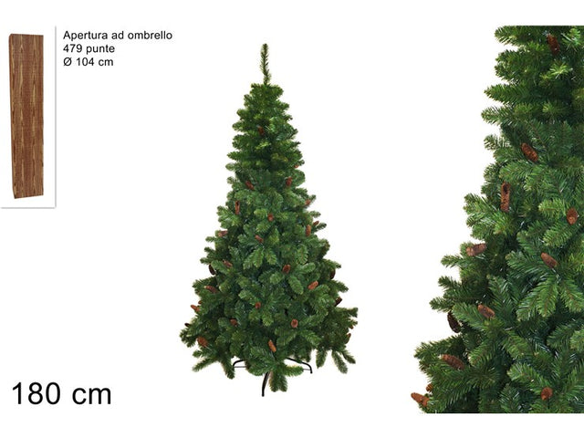 Χριστουγεννιάτικο Δέντρο Πράσινο με Κουκουνάρια 479 Κλαδιά 180cm
