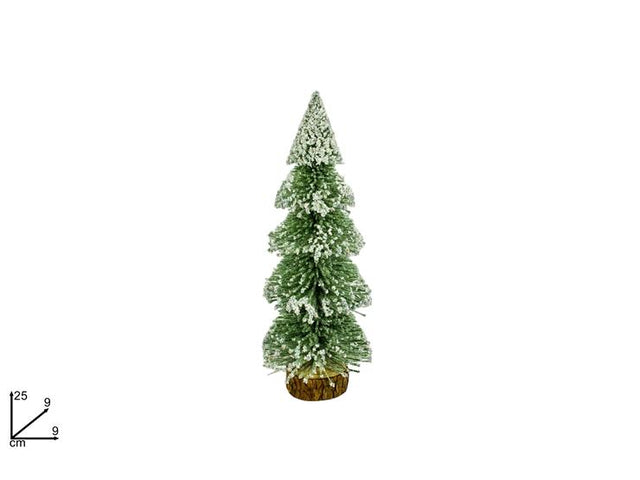 Δέντρο Επιτραπέζιο Διακοσμητικό Πράσινο Χιονισμένο Πλαστικό 25cm