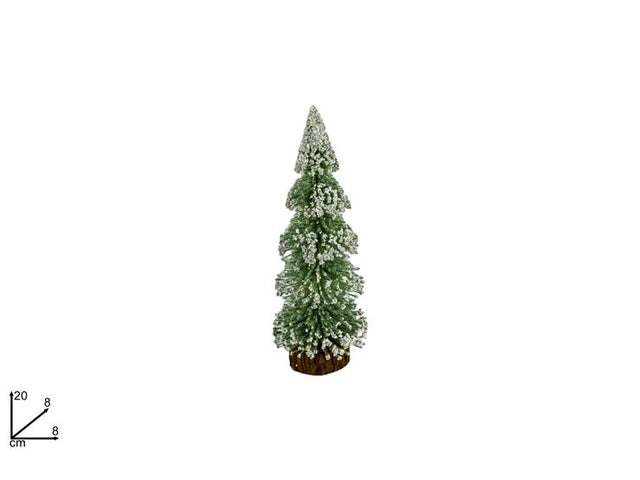 Δέντρο Επιτραπέζιο Διακοσμητικό Πράσινο Χιονισμένο 20cm