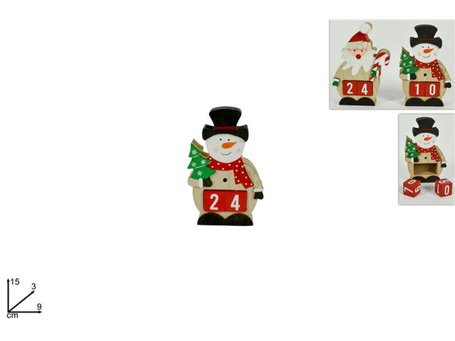 Χριστουγεννιάτικο Ημερολόγιο Αντίστροφης Μέτρησης Επιτραπέζιο Ξύλινο 15x9cm