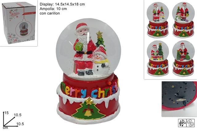 Χιονόμπαλα Χριστουγεννιάτικη Γυάλινη Φιγούρα Άγιος Βασίλης 10cm