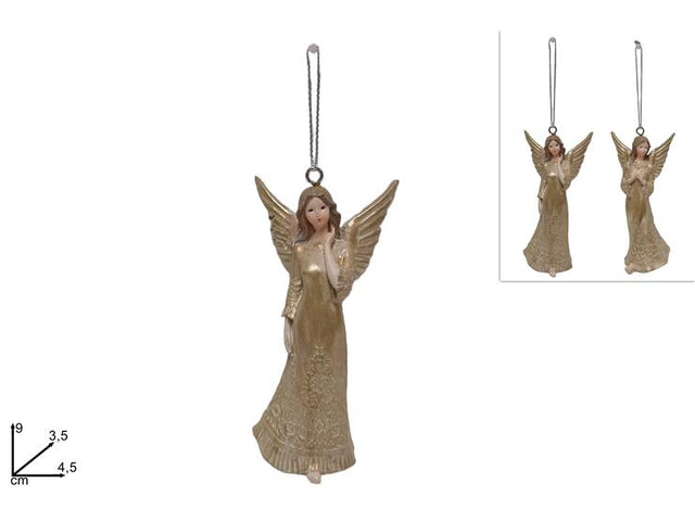 Άγγελος Κρεμαστό Στολίδι Χρυσό Πολυζερίν 9cm
