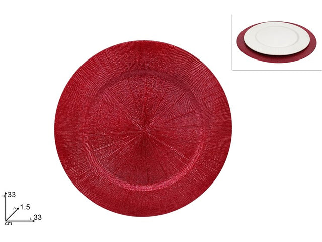 Πιατέλα Στρόγγυλη 33cm Πλαστική Κόκκινη