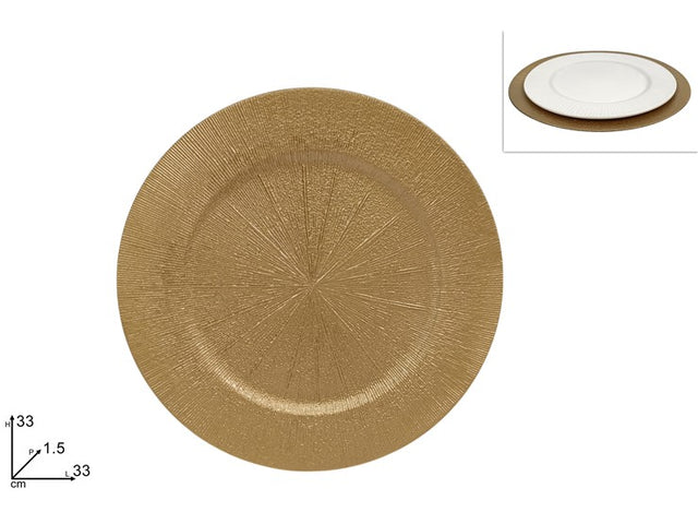 Πιατέλα Στρόγγυλη 33cm Πλαστική Χρυσή