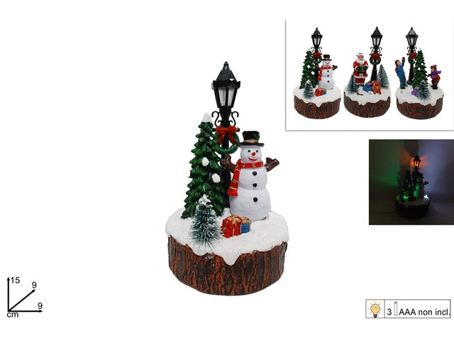 Επιτραπέζιο Διακοσμητικό με Χριστουγεννιάτικες Φιγούρες Φωτιζόμενο Μπαταρίας 15cm