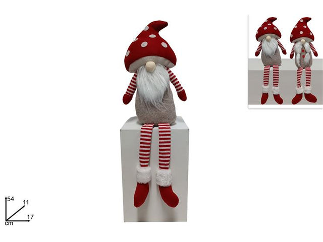 Νάνος Υφασμάτινος με Καπέλο Μανιτάρι Κόκκινο 54cm