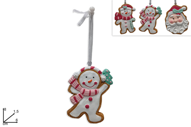 Μπισκότο Ζαχαρωτό Κρεμαστό Στολίδι Χριστουγεννιάτικο Κεραμικό 9cm