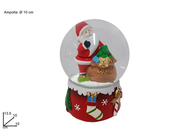 Χιονόμπαλα Χριστουγεννιάτικη Γυάλινη με Φιγούρα Άγιο Βασίλη 10cm