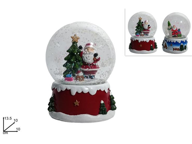 Χιονόμπαλα Χριστουγεννιάτικη Γυάλινη με Φιγούρα Άγιο Βασίλη 10cm