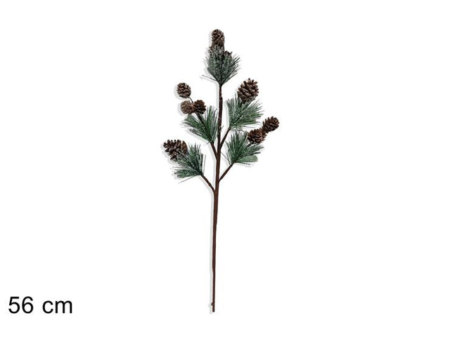 Χριστουγεννιάτικο Διακοσμητικό Κλαδί Πεύκου με Κουκουνάρια 56cm