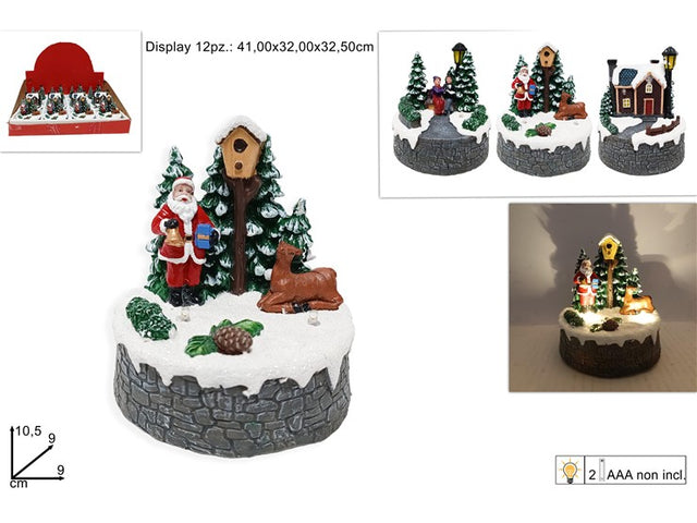 Χριστουγεννιάτικη Διακοσμητική Παράσταση Φωτιζόμενη με Μπαταρία 10.5cm