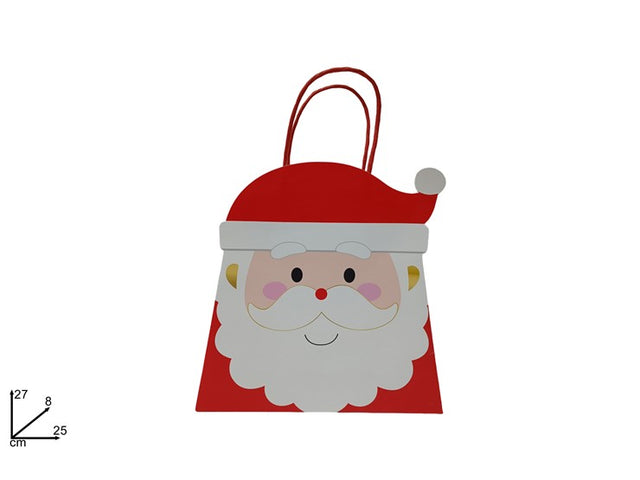 Χριστουγεννιάτικη Σακούλα Δώρου Χάρτινη Σχέδιο Άγιος Βασίλης 25x27x8cm