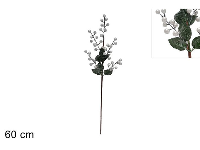 Κλαδί Χριστουγεννιάτικο με Κόκκινα Γκί 60cm