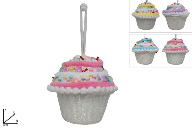 Cupcake Κρεμαστό Στολίδι από Φελιζόλ 7cm