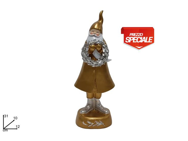 Άγιος Βασίλης Διακοσμητικό Επιτραπέζιο Πολυζερίν 31cm Χρυσό