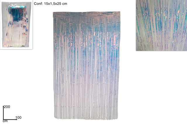 Κουρτίνα Μεταλλική Ιριδίζον Διακόσμησης Party 100x200cm