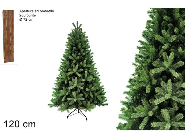 Δέντρο Χριστουγεννιάτικο Πράσινο Plastic 120cm 286 Κλαδιά Φ72cm
