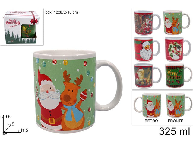 Κούπα Χριστουγεννιάτικη 325ml Κεραμική με Διάφορες Φιγούρες