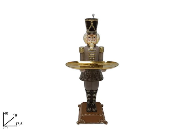 Καρυοθραύστης Πολυζερίν Καφέ με Μεταλλικό Χρυσό Δίσκο 40cm