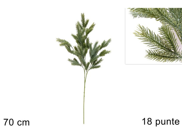 Κλαδί Χριστουγεννιάτικο Plastic Πράσινο 70cm 18 Κλαδιά