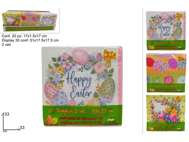 Χαρτοπετσέτες Πασχαλινές Σετ 20/τεμ 33x33cm