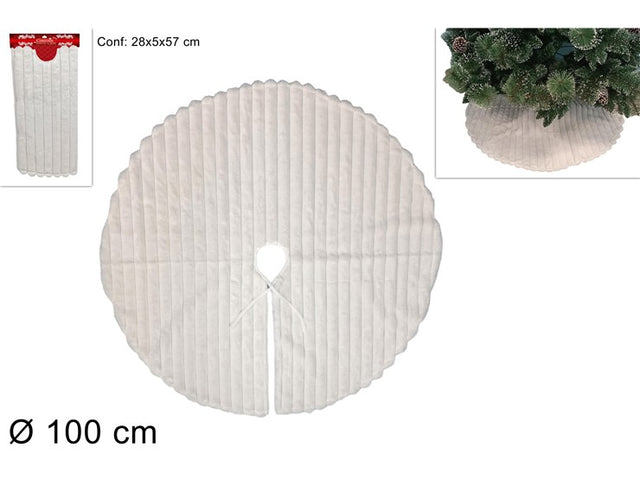 Ποδιά Δέντρου Γούνινη Λευκή Φ100cm