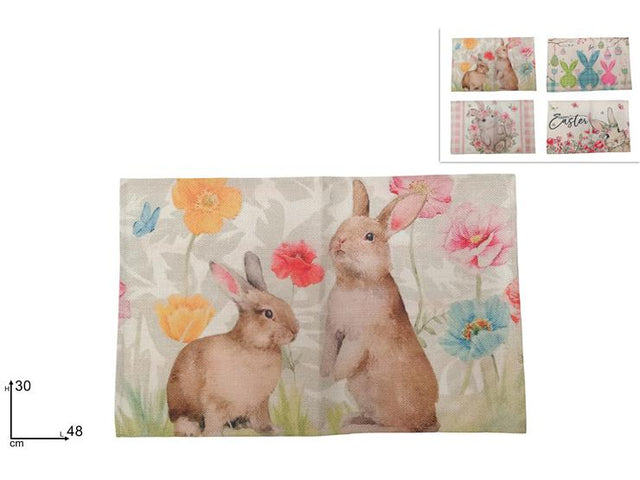 Σουπλά Πασχαλινό Υφασμάτινο με Σχέδιο Λαγούς 30x48cm