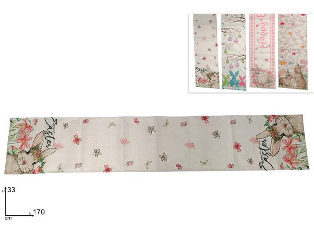 Ράνερ Πασχαλινό Υφασμάτινο με Σχέδιο Λαγούς 33x170cm