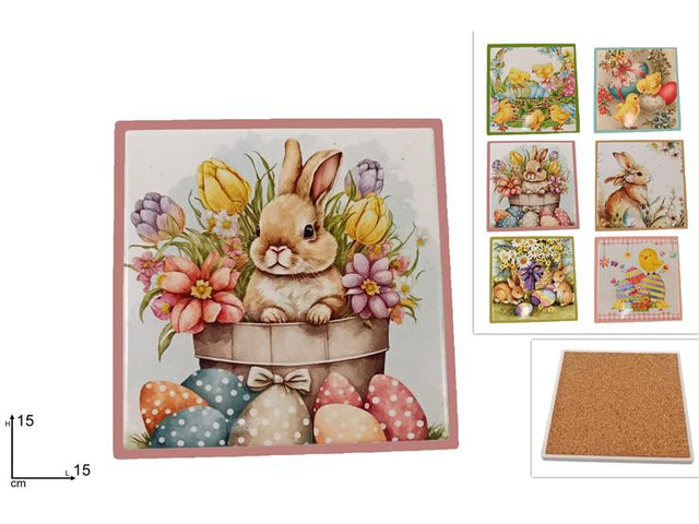 Σουπλά Κεραμικό Πασχαλινό Σχέδιο 15x15cm