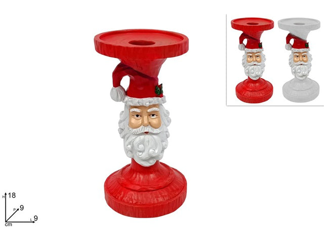 Κηροπήγιο Χριστουγεννιάτικο Κεραμικό με Φιγούρα Άγιο Βασίλη 18cm