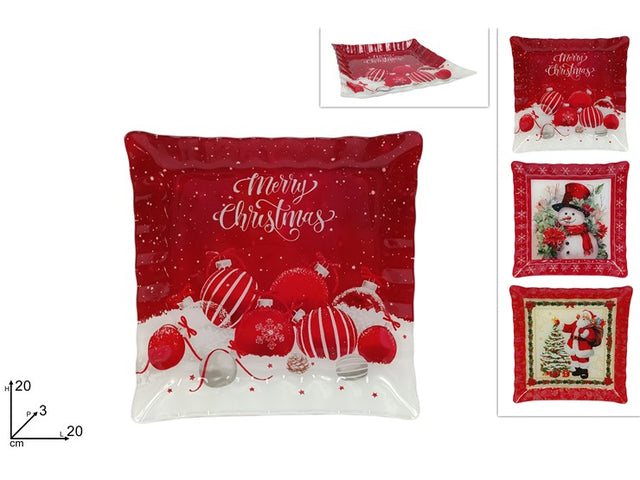 Μαξιλάρι Διακοσμητικό Χριστουγεννιάτικο Κόκκινο με Σχέδια 20x20cm