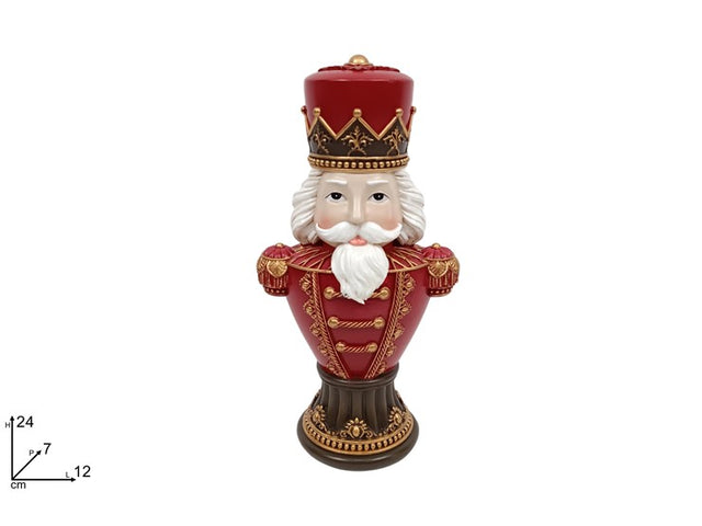 Χριστουγεννιάτικη Φιγούρα Καρυοθραύστης Χρώμα Κόκκινο Πολυζερίν 24cm