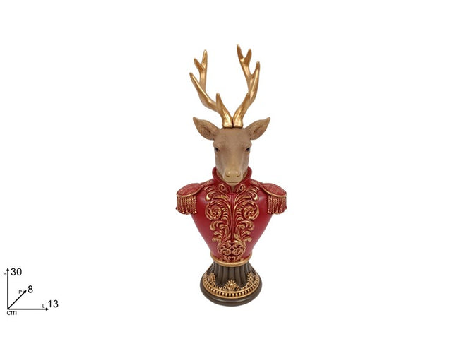 Χριστουγεννιάτικη Φιγούρα Ελάφι Κόκκινο Πολυζερίν 30cm