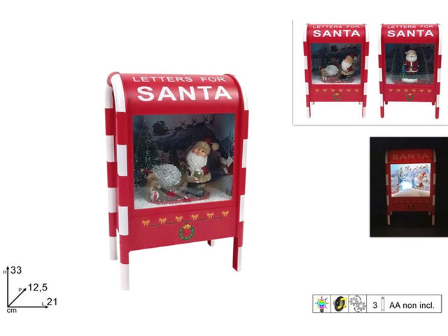 Χριστουγεννιάτικο Διακοσμητικό Γραμματοκιβώτιο με Μουσική, Κίνηση και Φως Μπαταρίας 33cm