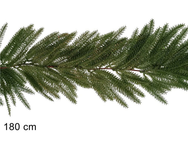 Γιρλάντα Χριστουγεννιάτικη Plastic Πράσινη με Χρυσό Γκλίτερ 180cm