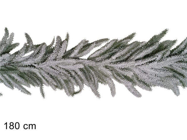 Γιρλάντα Χριστουγεννιάτικη Plastic Πράσινη Χιονισμένη 180cm