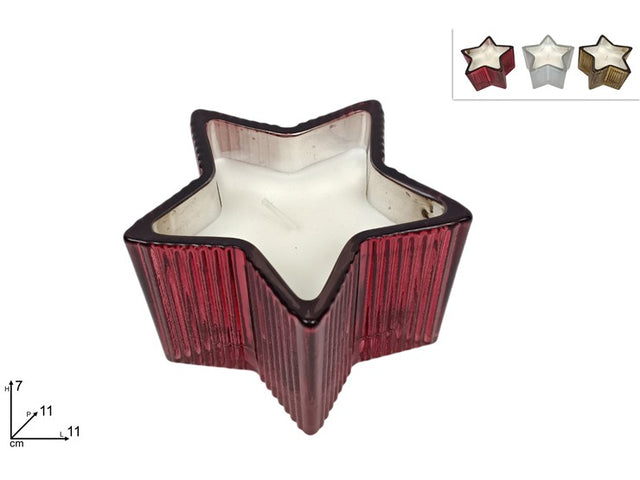 Κερί Αρωματικό Διακοσμητικό σε Γυάλινη Βάση Αστέρι 11cm