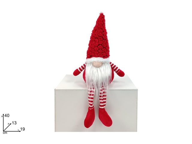 Νάνος Διακοσμητικός Υφασμάτινος Κόκκινος με Κρεμαστά Πόδια 40cm