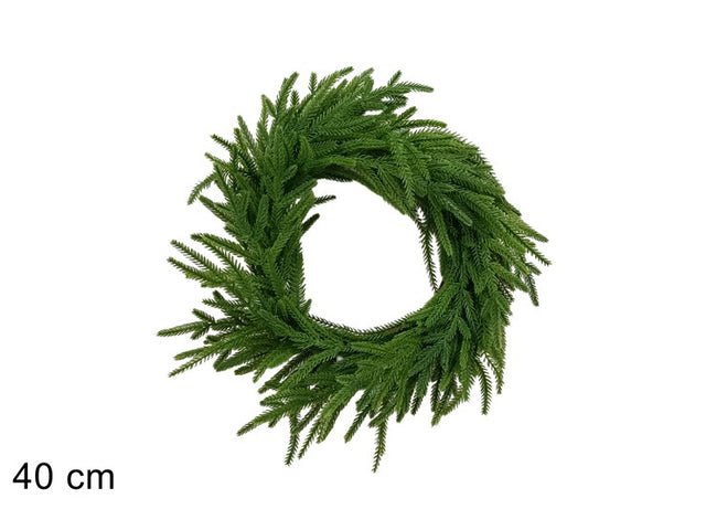 Στεφάνι Χριιστουγεννιάτικο Plastic Πράσινο 40cm